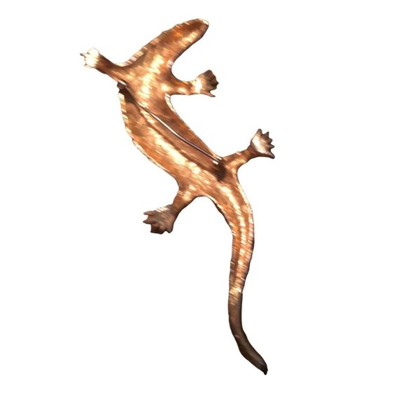 Amazing Vintage Great Lizard Gecko Anole Gold Statement Brooch 4 Inch - Picture 3 of 3